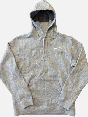 Nike CLUB FLEECE FUTURA Men's Pullover Hoodie (Heather Grey) Size Large